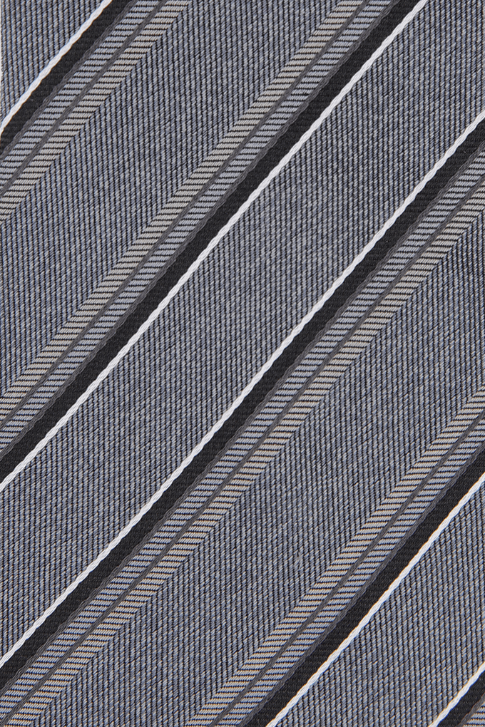 KENNETH COLE - עניבת פסים בצבע אפור - MASHBIR//365