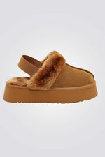 SEVENTYNINE - נעלי בית לנשים דגם אמור בצבע קאמל - MASHBIR//365