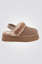 SEVENTYNINE - נעלי בית לנשים דגם אמור בצבע חום - MASHBIR//365