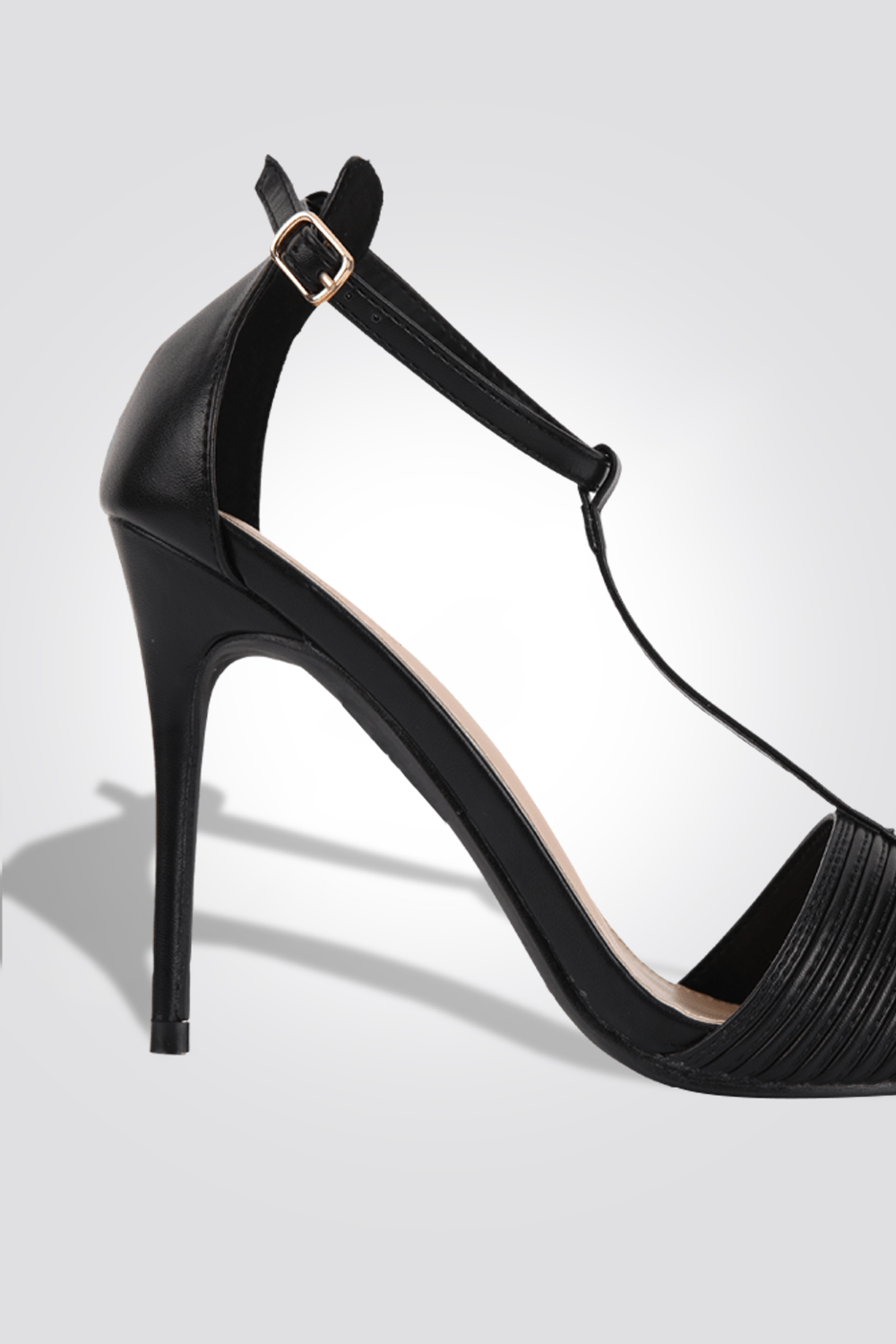 KENNETH COLE - נעלי עקב מפוספס 10 ס"מ בצבע שחור - MASHBIR//365