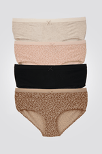 DELTA - רביעיית תחתוני היפסטר לנשים בסגנון מנומר - MASHBIR//365