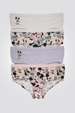 DELTA - רביעיית תחתוני היפסטר לנשים MICKEY AND MINNIE בצבעים בהירים - MASHBIR//365