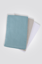 ESPRIT - סט 3 מגבות מטבח בצבע לבן בז' ותכלת - MASHBIR//365