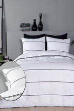 HOMESTYLE - סט מצעים זוגי רחב 180/200 כותנה פרקל דגם אור גוון לבן - MASHBIR//365