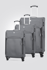 SANTA BARBARA POLO & RAQUET CLUB - סט מזוודות FLORIDA בצבע אפור כהה - MASHBIR//365