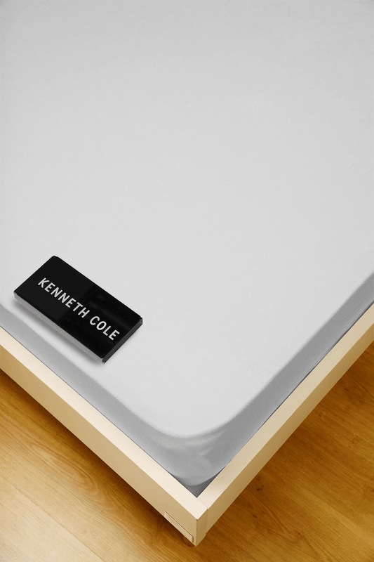 KENNETH COLE - סדין מיטה יחיד 90/200 100% כותנה באריגת סאטן בצבע אפור - MASHBIR//365