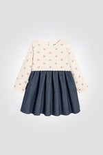 OBAIBI - שימלת תינוקות שילוב סריג עם פליסה גינס - MASHBIR//365