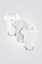 OBAIBI - שלישיית בגדי גוף לבן ואפור - MASHBIR//365