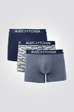 DELTA - שלישיית בוקסרים לגברים COTTON STRETCH באפור ונייבי - MASHBIR//365