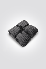 KENNETH COLE - שמיכת פליז פסים יחיד 150/200 ס"מ בצבע אפור - MASHBIR//365