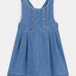 OBAIBI - שמלת אוברול ג'ינס לתינוקות וחולצת טריקו פרחונית כחולה - MASHBIR//365 - 3