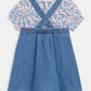 OBAIBI - שמלת אוברול ג'ינס לתינוקות וחולצת טריקו פרחונית כחולה - MASHBIR//365 - 2