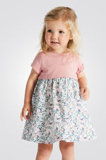 OBAIBI - שמלת עלים פרחונית בצבע ורוד לתינוקות - MASHBIR//365