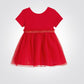 OBAIBI - שמלת תינוקות שרוול קצר ריבס עם חצאית טול באדום - MASHBIR//365 - 1