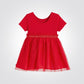 OBAIBI - שמלת תינוקות שרוול קצר ריבס עם חצאית טול באדום - MASHBIR//365 - 2