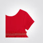 OBAIBI - שמלת תינוקות שרוול קצר ריבס עם חצאית טול באדום - MASHBIR//365 - 3