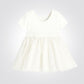 OBAIBI - שמלת תינוקות שרוול קצר ריבס עם חצאית טול בלבן - MASHBIR//365 - 4