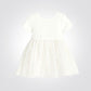 OBAIBI - שמלת תינוקות שרוול קצר ריבס עם חצאית טול בלבן - MASHBIR//365 - 1