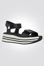 GEOX - סנדל לנשים S.KENCY בצבע שחור ולבן - MASHBIR//365