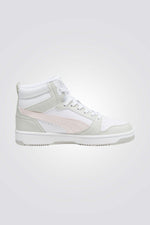 PUMA - סניקרס גבוהות לנשים Rebound v6 בצבע לבן ורוד ואפור - MASHBIR//365