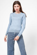 חולצת סריג דקה לנשים בצבע תכלת | קנת קול