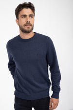 NAUTICA - סריג חלק נייבי לוגו רקום - MASHBIR//365