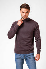 KENNETH COLE - סריג כותנה בייסיק עם צווארון גולף קצר בצבע חציל - MASHBIR//365