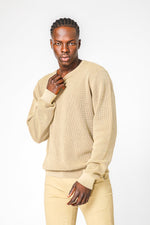 KENNETH COLE - סריג וואפל בצבע קרם - MASHBIR//365