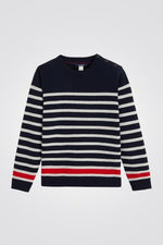 OKAIDI - סוודר ילדים כחול עם פסים לבנים - MASHBIR//365