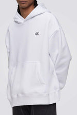 Calvin Klein - סווטשירט HOODIE עם כובע בצבע לבן - MASHBIR//365
