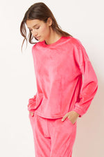 ETAM - סווטשירט קטיפתי DUNKAN בצבע פוקסיה - MASHBIR//365