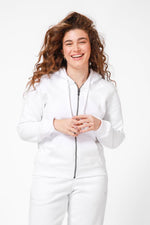 KENNETH COLE - סווטשירט עם כובע בצבע לבן - MASHBIR//365