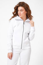 KENNETH COLE - סווטשירט עם צווארון ארוך בצבע לבן - MASHBIR//365