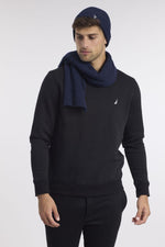 NAUTICA - סווטשירט שחור עם רקמת לוגו - MASHBIR//365