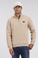 NAUTICA - סווטשרט אלגנטי קנגרו עם רוכסן בצבע בז' - MASHBIR//365