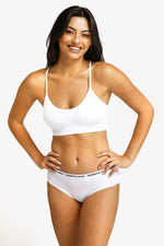 KENNETH COLE - תחתון צ'יקי כותנה גומי לוגו לבן - MASHBIR//365