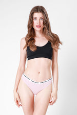 KENNETH COLE - תחתון חוטיני כותנה גומי לוגו ורוד - MASHBIR//365