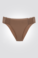 DELTA - תחתוני היפסטר תחרה NO SHOW בצבע חום - MASHBIR//365