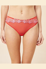 ETAM - תחתוני היפסטר טול בשילוב רקמה CURIEUSE אדום - MASHBIR//365