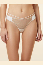 ETAM - תחתוני טנגה תחרה KARAT קרם - MASHBIR//365