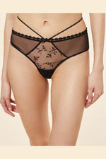 ETAM - תחתוני טול משולב רקמה FLIRT שחור - MASHBIR//365