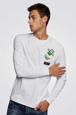 EMPORIO VALENTINI - חולצה בצבע לבן עם הדפס דולרים - MASHBIR//365