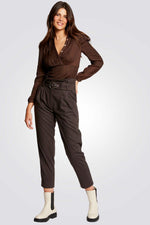 MORGAN - חולצה בצבע חום עם כפתורים - MASHBIR//365