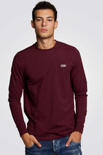 EMPORIO VALENTINI - חולצה בורדו עם לוגו מוטבע בצבע כסף - MASHBIR//365