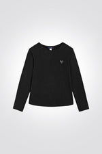 OKAIDI - חולצה הדפס לב בצבע שחור לילדות - MASHBIR//365