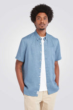 TIMBERLAND - חולצה מכופתרת RIVER LINEN בצבע תכלת - MASHBIR//365