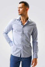 KENNETH COLE - חולצה מכופתרת SLIM FIT בצבע תכלת - MASHBIR//365