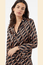 ETAM - חולצת פיג'מה סאטן JENET שחורה - MASHBIR//365