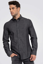 NAUTICA - חולצת ג'ינס מכופתרת שחורה - MASHBIR//365