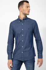 NAUTICA - חולצת ג'ינס מכופתרת כחול - MASHBIR//365